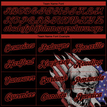Загрузить изображение в средство просмотра галереи, Custom Black Red 3D Skull With American Flag Performance T-Shirt