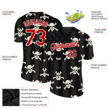 Charger l'image dans la galerie, Custom Black Red-White 3D Skull Fashion Performance T-Shirt
