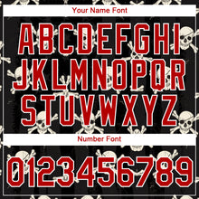 Charger l'image dans la galerie, Custom Black Red-White 3D Skull Fashion Performance T-Shirt