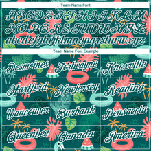 Загрузить изображение в средство просмотра галереи, Custom Midnight Green White 3D Pattern Design Tropical Hawaii Flamingo Performance T-Shirt