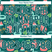 Загрузить изображение в средство просмотра галереи, Custom Midnight Green White 3D Pattern Design Tropical Hawaii Flamingo Performance T-Shirt