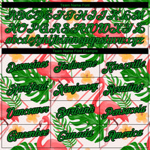 Загрузить изображение в средство просмотра галереи, Custom White Grass Green-Black 3D Pattern Design Tropical Hawaii Flamingo Performance T-Shirt