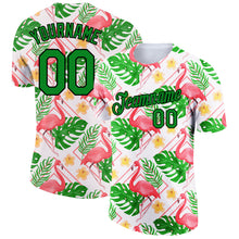 Загрузить изображение в средство просмотра галереи, Custom White Grass Green-Black 3D Pattern Design Tropical Hawaii Flamingo Performance T-Shirt