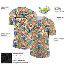 Загрузить изображение в средство просмотра галереи, Custom City Cream Black 3D Pattern Design Tropical Hawaii Bird And Leaves Performance T-Shirt