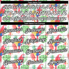 Загрузить изображение в средство просмотра галереи, Custom White Black 3D Pattern Design Tropical Hawaii Bird And Fruit Performance T-Shirt