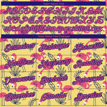 Загрузить изображение в средство просмотра галереи, Custom Yellow Pink-Dark Purple 3D Pattern Design Tropical Hawaii Flamingo Performance T-Shirt