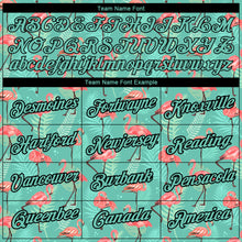 Загрузить изображение в средство просмотра галереи, Custom Teal Black 3D Pattern Design Tropical Hawaii Flamingo Performance T-Shirt