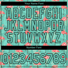 Загрузить изображение в средство просмотра галереи, Custom Teal Black 3D Pattern Design Tropical Hawaii Flamingo Performance T-Shirt