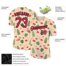 Load image into Gallery viewer, Custom City Cream Neon Pink-Black 3D Pattern Design Tropical Hawaii Flamingo Performance T-Shirt