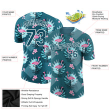 Charger l'image dans la galerie, Custom Teal White 3D Pattern Design Tropical Hawaii Flamingo Performance T-Shirt