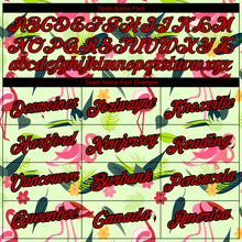 Загрузить изображение в средство просмотра галереи, Custom Pea Green Red-Black 3D Pattern Design Tropical Hawaii Flamingo Performance T-Shirt