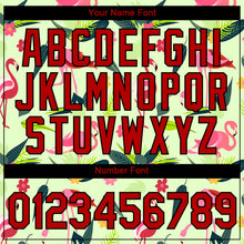 Загрузить изображение в средство просмотра галереи, Custom Pea Green Red-Black 3D Pattern Design Tropical Hawaii Flamingo Performance T-Shirt