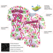 Загрузить изображение в средство просмотра галереи, Custom White Pink-Black 3D Pattern Design Tropical Hawaii Flamingo Performance T-Shirt