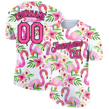 Загрузить изображение в средство просмотра галереи, Custom White Pink-Black 3D Pattern Design Tropical Hawaii Flamingo Performance T-Shirt