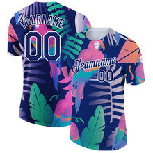 Загрузить изображение в средство просмотра галереи, Custom Navy White 3D Pattern Design Tropical Hawaii Bird Performance T-Shirt