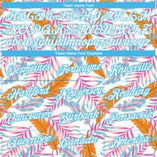 Загрузить изображение в средство просмотра галереи, Custom White Sky Blue 3D Pattern Design Tropical Hawaii Leaves Performance T-Shirt