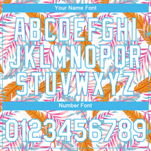 Загрузить изображение в средство просмотра галереи, Custom White Sky Blue 3D Pattern Design Tropical Hawaii Leaves Performance T-Shirt