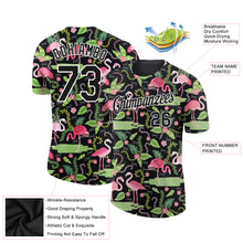 Загрузить изображение в средство просмотра галереи, Custom Black White 3D Pattern Design Tropical Hawaii Flamingo Performance T-Shirt