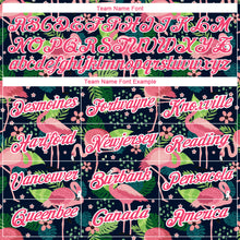 Загрузить изображение в средство просмотра галереи, Custom Navy Neon Pink-White 3D Pattern Design Tropical Hawaii Flamingo Performance T-Shirt