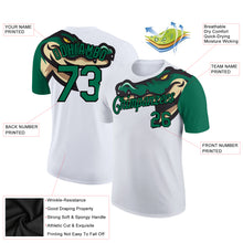 Load image into Gallery viewer, Custom White Kelly Green-Black 3D Pattern Design Crocodile Performance T-Shirt
