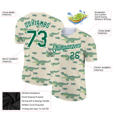 Laden Sie das Bild in den Galerie-Viewer, Custom Cream Kelly Green-White 3D Pattern Design Crocodile Performance T-Shirt