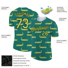 Load image into Gallery viewer, Custom Green Aurora Green-Black 3D Pattern Design Crocodile Performance T-Shirt