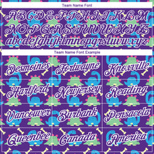 Load image into Gallery viewer, Custom Purple White 3D Pattern Design Dinosaur Performance T-Shirt