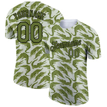 Загрузить изображение в средство просмотра галереи, Custom Green Olive-Black 3D Pattern Design Crocodile Performance T-Shirt