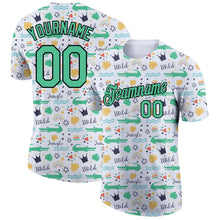 Load image into Gallery viewer, Custom White Kelly Green-Black 3D Pattern Design Crocodile Performance T-Shirt