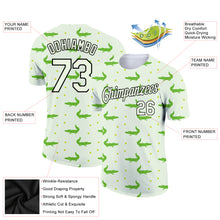 Charger l'image dans la galerie, Custom Pea Green Black 3D Pattern Design Crocodile Performance T-Shirt