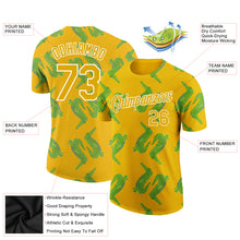 Load image into Gallery viewer, Custom Gold White 3D Pattern Design Crocodile Performance T-Shirt