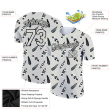 Load image into Gallery viewer, Custom Light Gray Black 3D Pattern Design Feather Performance T-Shirt