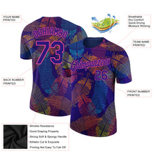 Load image into Gallery viewer, Custom Dark Purple Pink 3D Pattern Design Feather Performance T-Shirt