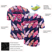 Загрузить изображение в средство просмотра галереи, Custom Black Pink 3D Pattern Design Tropical Palm Leaf Performance T-Shirt