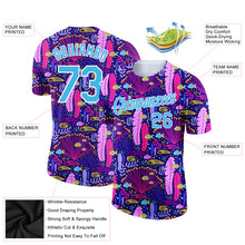 Load image into Gallery viewer, Custom Royal Sky Blue-White 3D Pattern Design Sea Coral Performance T-Shirt