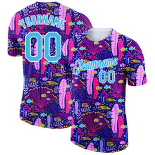 Load image into Gallery viewer, Custom Royal Sky Blue-White 3D Pattern Design Sea Coral Performance T-Shirt