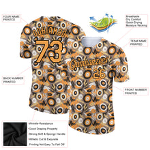 Charger l'image dans la galerie, Custom Gray Old Gold-Black 3D Pattern Design Abstract Graffiti Performance T-Shirt