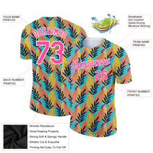 Загрузить изображение в средство просмотра галереи, Custom White Pink 3D Pattern Design Tropical Palm Leaf Performance T-Shirt
