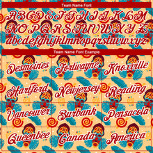 Загрузить изображение в средство просмотра галереи, Custom Yellow Red-White 3D Pattern Design Tropical Palm Leaf Performance T-Shirt