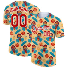 Загрузить изображение в средство просмотра галереи, Custom Yellow Red-White 3D Pattern Design Tropical Palm Leaf Performance T-Shirt