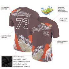 Загрузить изображение в средство просмотра галереи, Custom Brown White 3D Pattern Design Feather Performance T-Shirt