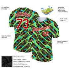 Load image into Gallery viewer, Custom White Red 3D Pattern Design Feather Performance T-Shirt
