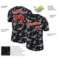 Load image into Gallery viewer, Custom Black Red-White 3D Pattern Design Eagle Performance T-Shirt