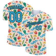 Laden Sie das Bild in den Galerie-Viewer, Custom City Cream Panther Blue-Black 3D Pattern Design Hawaii Summer Holiday Performance T-Shirt