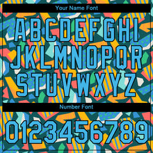 Load image into Gallery viewer, Custom Black Sky Blue 3D Pattern Design Cutout Collage Performance T-Shirt