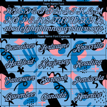 Загрузить изображение в средство просмотра галереи, Custom Light Blue Black 3D Pattern Design Abstract Doodle Performance T-Shirt