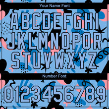 Загрузить изображение в средство просмотра галереи, Custom Light Blue Black 3D Pattern Design Abstract Doodle Performance T-Shirt