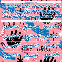 Load image into Gallery viewer, Custom Medium Pink Powder Blue-White 3D Pattern Design Abstract Doodle Performance T-Shirt