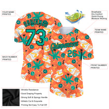 Загрузить изображение в средство просмотра галереи, Custom Orange Aqua-Black 3D Pattern Design Abstract Doodle Performance T-Shirt