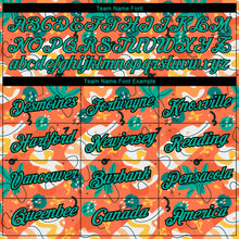 Загрузить изображение в средство просмотра галереи, Custom Orange Aqua-Black 3D Pattern Design Abstract Doodle Performance T-Shirt